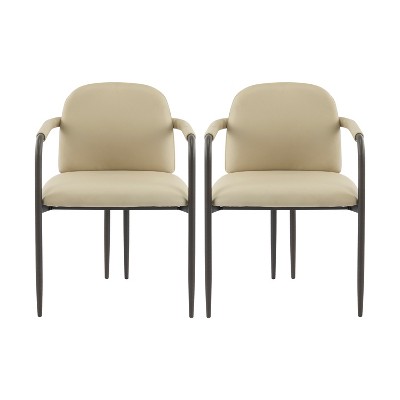 Christopher Knight Home Ihab Modern Upholstered Dining Chair with Iron Frame (Set of 2)