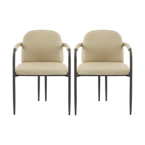 Christopher Knight Home Ihab Modern Upholstered Dining Chair with Iron Frame (Set of 2) - 1 of 4