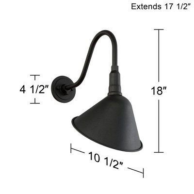 Barn Light Matte Black Outdoor Gooseneck Wall Sconce Set