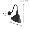 Franklin Iron Works Neihart Rustic Farmhouse Outdoor Wall Light Fixtures Set of 2 Black Gooseneck Arm Downlight 18" for Post Exterior Barn - 4 of 4