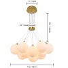 PAKOKULA Modern 13-Light Gold Bubble Chandelier with White Globe Shade for Dining Room Living Room - 4 of 4