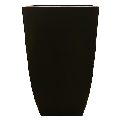 Southern Patio Newland 21 Inch Square Outdoor Patio Porch Resin Plastic Planter w/ UV Coated Finish for Flowers, Shrubs, and Ivy, Coffee