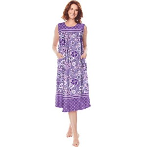 Only Necessities Plus Size Sleeveless Print Lounger - 1 of 4