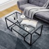 Costway Glass Coffee Table Modern Rectangular Coffee Table Metal Frame For Living Room - 3 of 4
