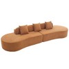 130.5" Terrycloth Curved Modular Sectional Sofa, 3 Pillows - 4 of 4