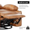 Jojoka Recliner Chair for Adults, Manual Leather Sofa with Cup Holders & Side Pockets, Comfy Lounge Chair for Living Room - 4 of 4