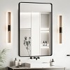 GlasFlength Decorative Wall Mirrors Rectangular Accent Mirror Wall Mirror Polished Mirror Decorative Mirror for Living Room, Black, 24"*30"*2" - 3 of 4