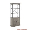 Living Room Industrial Farmhouse Bookcase with Doors - 74" Tall Wood & Metal Bookshelf w/ Storage Cabinet, Vintage Open Shelf Design - 2 of 4