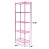SEVOBAL Utility Storage Shelves 5-Layer Display Rack with Adjustable Layer Spacing, Plug-In Deformable Structure, Pink, 21.3"*11.4"*59.1" - 2 of 4