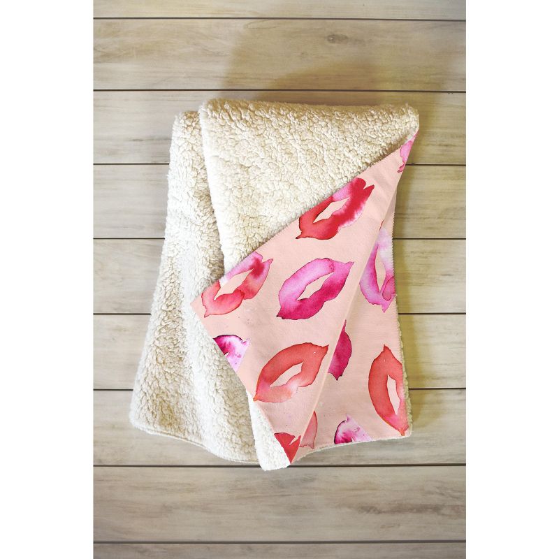 Ninola Design Sweet Pink Lips Fleece Blanket, 50x60 - Deny Designs, 2 of 3