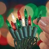 100ct LED Sylvania Stay-lit Incandescent Look Miniature String Light Red/White/Green with Green Wire - 2 of 3