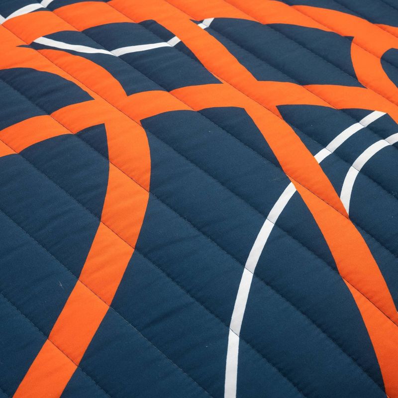 4pc Twin Kids&#39; Basketball Game Reversible Oversized Quilt Set Navy - Lush D&#233;cor, 4 of 10