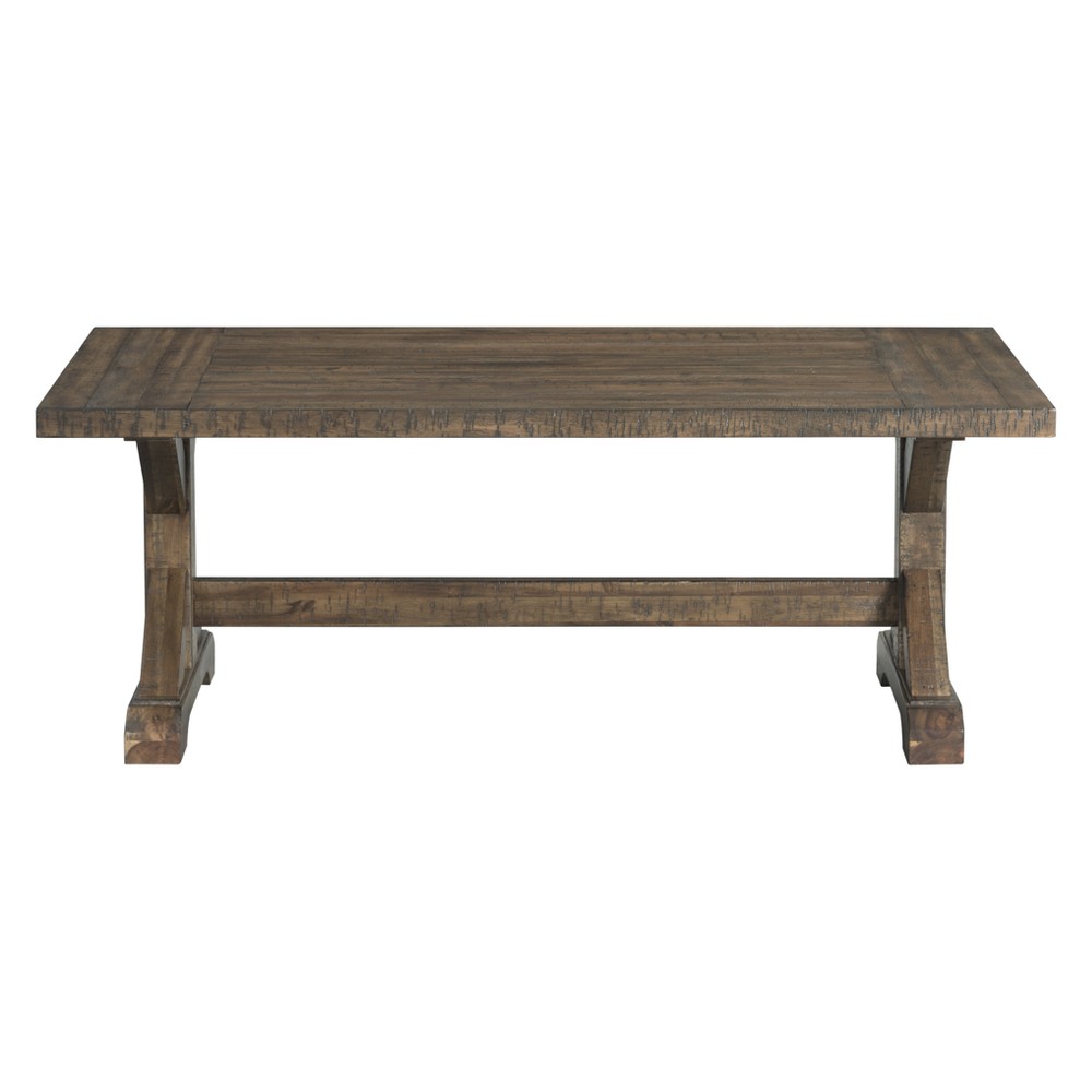 Photos - Coffee Table Flynn Trestle  Walnut Brown - Picket House Furnishings: Rustic