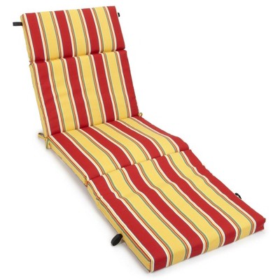 Blazing Needles, 72-inch by 24-inch Patterned Polyester Outdoor Chaise Lounge Cushion