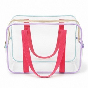 clear pvc toiletry travel kit bag 3Pcs Crystal for Women Men, Cosmetic Bags btL embraces the profound impact of traveling and uniting us with places and people Alilang Clear PVC Travel Toiletry