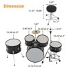 Coucheta 3-Piece Beginner Drum Set with Cymbal, Stool, Pedal & Sticks, All-in-One Wood/Metal Kit for All ages, Perfect Birthday Gift - 3 of 4