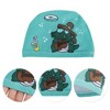 Unique Bargains Kid's Polyester Cartoon Crocodile Swim Cap Lake Blue Green 1 Pc - 3 of 4