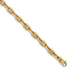 Black Bow Jewelry 14k Yellow Gold, 5mm Fancy Anchor Link Chain Bracelet, 8.5 Inch - 1 of 4