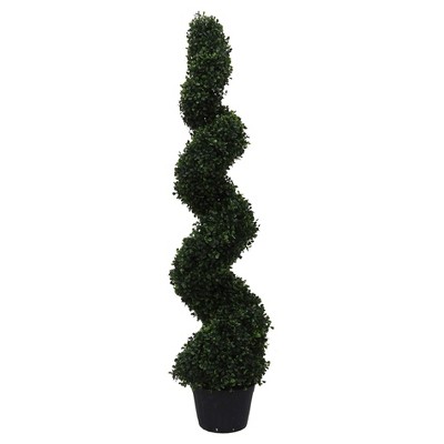 Artificial Boxwood Spiral On Pot (UV) (4') - Vickerman