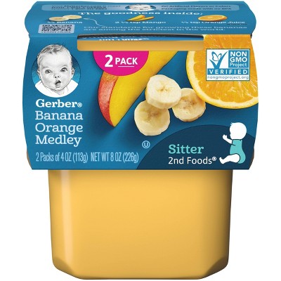 Gerber Sitter 2nd Foods Banana Orange Medley Baby Meals - 2ct/8oz