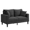 57" Upholstered Wooden 2-Seater Loveseat with High-Resilience Cushions - 3 of 4