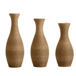 Infurnic Decorative Vases Set of 3 Designer Vases Artificial Rattan Vases for Living Room, Entryway, or Hallway, Beige, 22.44"*9.84"*29.72" - 1 of 4