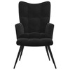 VidaXL Relaxing Chair with a Stool Black Velvet - 3 of 4