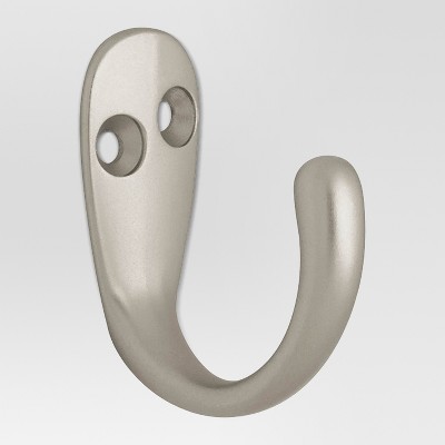 2pk Single Prong Robe hooks Satin Nickel - Room Essentials™
