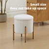 MYINDA Modern Round Storage Ottoman, Metal Base, Removable Lid Storage Ottoman for Living Room, Bedroom, Makeup Room,White - 2 of 4