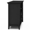 53" Solid Wood Tall Wide TV Media Stand with Handcrafted Finish, Cord Management, and Tempered Glass Doors for Living Room and Bedroom - 4 of 4