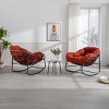 Rattan Reclining Rocking Chair,Patio Rocking Chair With Cushions Living Room-Cuddlewood - 4 of 4