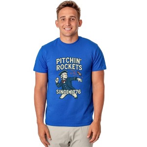 4th Of July T-Shirt Men's Washington Pitchin' Rockets Funny Tee - 1 of 4