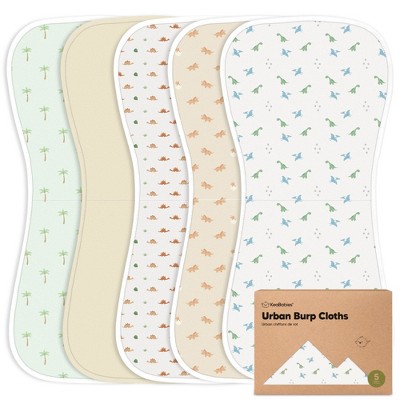 Image of KeaBabies 5pk Urban Baby Burp Cloths, Organic Burping Cloth for Babies, Burp Rags for Baby Girls, Boys (Roarsome)