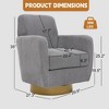 TOAOTBNBO Oversized Swivel Accent Chair with Ergonomic Armrests, Sofa Arm Chair with Metal Swivel Base Upholstered Chair for Hotel - 3 of 4