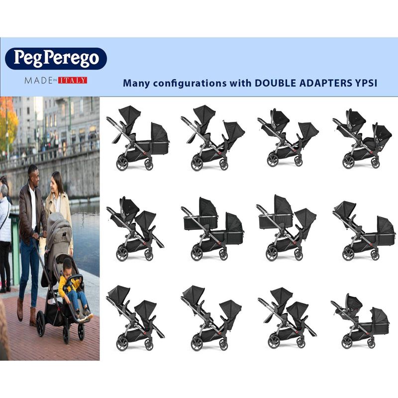 Peg Perego Ypsi Compact Single to Double Stroller - Mercury, 5 of 8