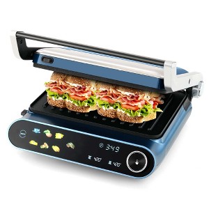 Costway 1200W Indoor Panini  Electric Contact Grill with 2 Non-Stick Dishwasher-Safe Plates - 1 of 4