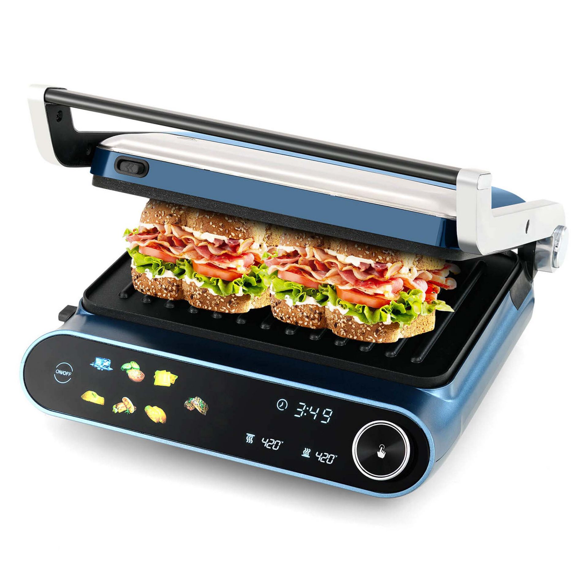 Costway 1200W Indoor Panini  Electric Contact Grill with 2 Non-Stick Dishwasher-Safe Plates
