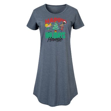 holiday t shirt dress Women's Hey Arnold! Homies Graphic T-shirt - Heather Blue Shea dress