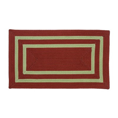 Colonial Mills Double Border Christmas Rug - Red/Green 42" x 66"