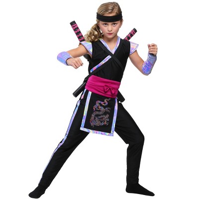 Halloweencostumes X Small Girl Rainbow Ninja Costume For Girls Black pink Target