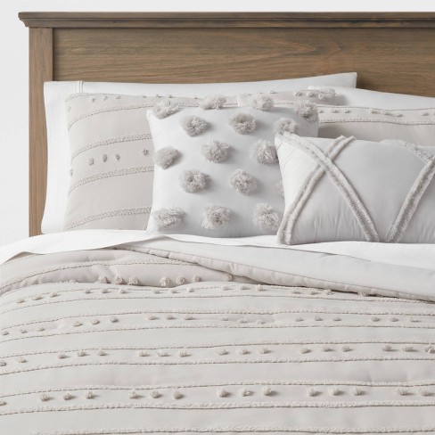 8pc Queen Essence Oversized Clipped Jacquard Comforter With Euro Shams And Throw  Pillows Bedding Set Ivory - Madison Park : Target