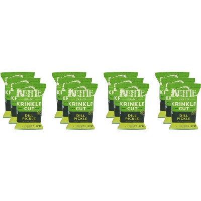 Kettle Brand Krinkle Cut Dill Pickle Potato Chips - Case of 12 - 7.5 oz