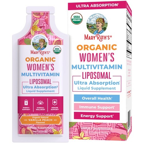 MaryRuth's Women's Multivitamin Liposomal, Vanilla Peach, Org, 0.5 oz 14-Pack - image 1 of 4