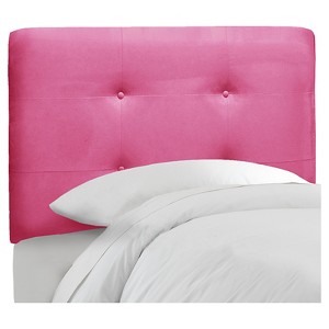 Queen Kids Button Tufted Headboard Hot Pink Microfiber - Pillowfort
