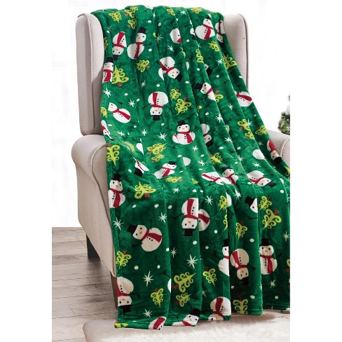 Green Bay Packers 60'' x 70'' Snowman Sherpa Holiday Throw Blanket