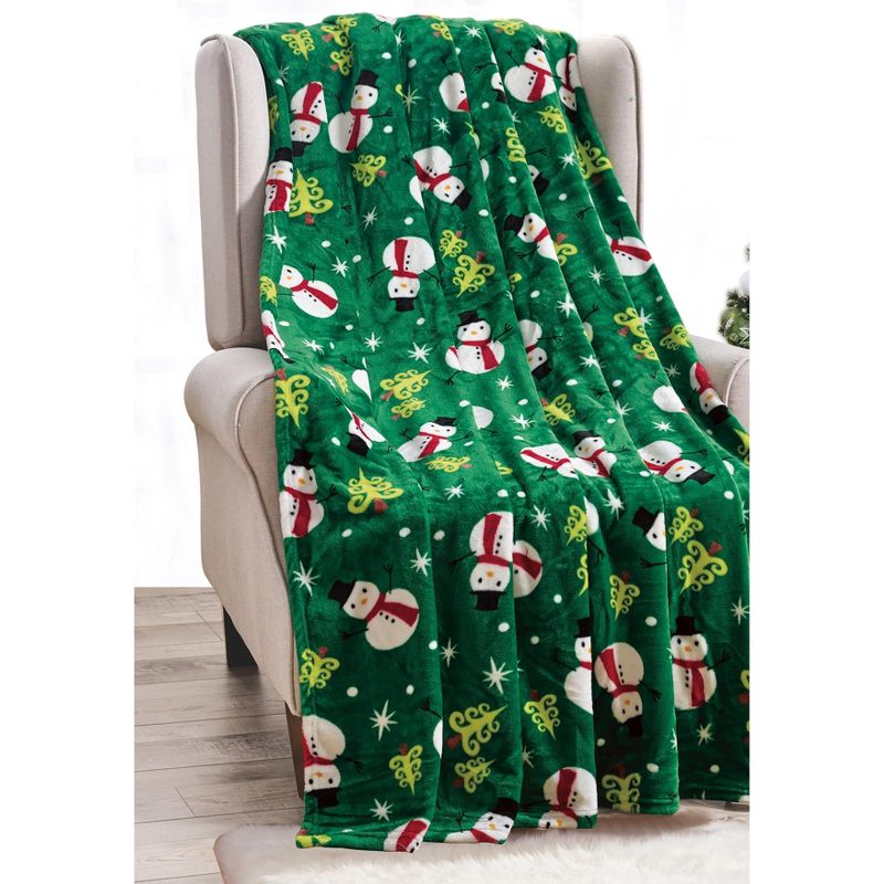 Extra Plush and Comfy Microplush Throw Blanket (50" x 60") Snowman, 1 of 5