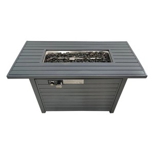 24" H x 42" W Steel Propane Outdoor Fire Pit Table with Lid - 1 of 4
