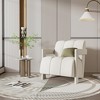 ACEPANO 26.3 Inch Modern Leisure Upholstered Accent Armchair With L-shaped Armrests-White - 4 of 4