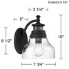 John Timberland Nobel Modern Outdoor Wall Light Fixture Black Motion Sensor Dusk to Dawn 10" Clear Seedy Glass for Post Exterior Barn Deck House Porch - 4 of 4