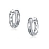 Guili Mini Halo Sterling Silver Mini Hoop Earrings with bright Cubic Zirconia accents, offering a polished modern look for daily wear - 4 of 4